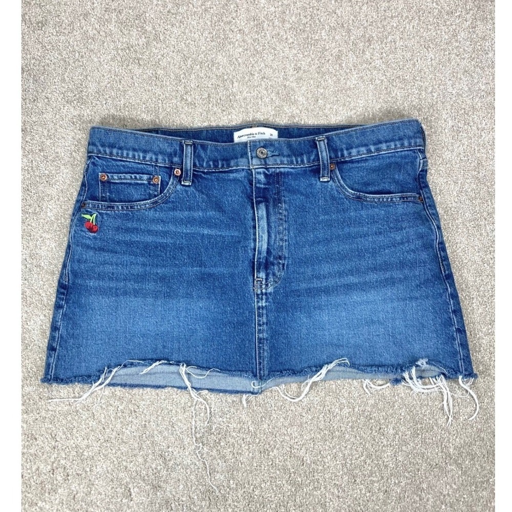 Abercrombie & Fitch Denim Micro Mini Skirt Womens 31 Blue Y2K Rockabilly Retro